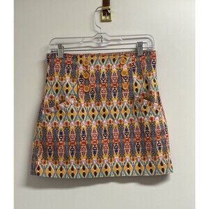 Flying Tomato Skirt Size M Front Pockets Zippered Back Boho Aztec